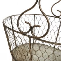Lankakori antiikin näköinen kori kahvalla metallikori 28×23×12cm