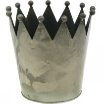 Deco-kruunu antiikkisen näköinen harmaa metallikoriste Ø17,5cm K17,5cm