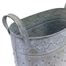 Soikea kukkaruukku kahvoilla Jardiniere metallia 24/19/14cm 3 kpl setti