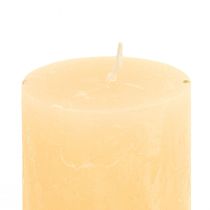kohteita Yksiväriset kynttilät vaaleat aprikoosipilarit 50×100mm 4kpl