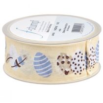 kohteita Lahjanauha Pääsiäinen koristenauha Pääsiäismunat kerma 40mm 20m