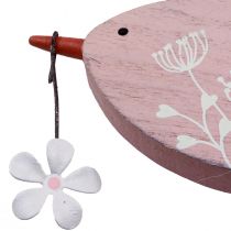Koristeellinen lintu kevät koristeena riippuva koriste puu pinkki 15×8,5cm