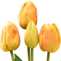 kohteita Oranssinkeltaiset tulppaanit koristelu Real Touch tekokukat 49cm 5 kpl