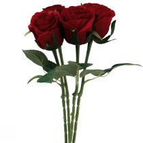 Keinotekoiset ruusut Punaiset Keinoruusut Silkkikukat Punaiset 50cm 4kpl