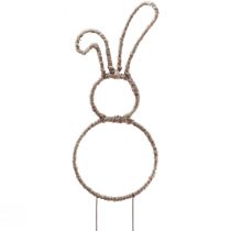 kohteita Pääsiäispupu koristeellinen koristetulppa kani metalli luonnollinen H36cm 4 kpl