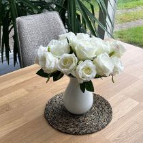 kohteita Keinotekoisia ruusuja nippuna valkoinen 30cm 8 kpl