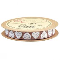 kohteita Lahjanauha sydämet koristenauha viininpunainen ruskea 15mm 15m