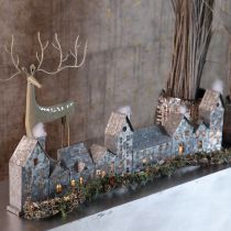 kohteita Koristeellinen rivitaloja tuikkukynttilöillä, adventtikoristeet, 68 cm