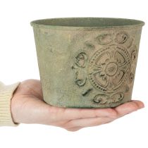 kohteita Metallinen kukkaruukku, vihreä, vintage, Ø22cm–13.5cm, 3 kpl setti