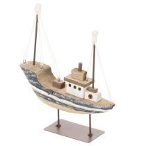 kohteita Laivakoriste, merihenkinen, puinen, jalustalla, 20 cm