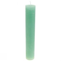 Vihreät kynttilät, isot, yksiväriset kynttilät, 50x300mm, 4 kpl