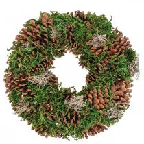 Adventtiseppele oven seppele koristeellinen seppele käpysammaleilla Ø30cm
