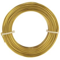 kohteita Kullanvärinen alumiinilanka, 2 mm, 60 m, 500 g, taivutettava lanka koristeluun ja koruihin.