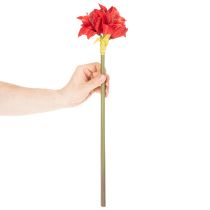 kohteita Keinotekoinen punainen amarylliskukka varrella, kukkakoriste jouluksi, 50 cm