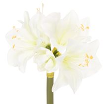 kohteita Keinotekoinen amarylliskukka, valkoinen, varren kanssa, adventti ja joulu, 50 cm