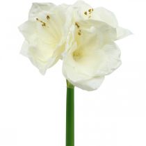 Keinotekoinen kukka Amaryllis valkoinen joulukoriste H40cm