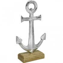 Ankkuri metallia, kesäkoristeet, merenkulkukoristeet Hopea, luonnollinen H24,5cm