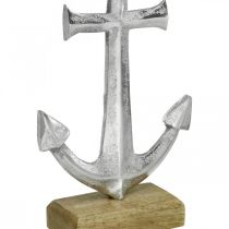 Ankkuri metallia, kesäkoristeet, merenkulkukoristeet Hopea, luonnollinen H24,5cm
