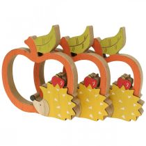 kohteita Koristeellinen figuuri syksy, omena ja siili, puinen koriste 16,5×15cm 3kpl