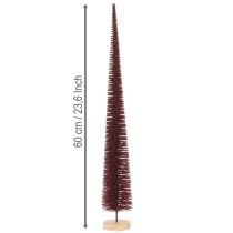 kohteita Koristeellinen joulukuusi, kapea puuhahmo puisella jalustalla, 60 cm