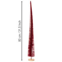 kohteita Moderni kapea koristeellinen joulukuusi puisella jalustalla, 80 cm