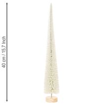 kohteita Koristeellinen joulukuusi puisella jalustalla talvikoristeeseen, 40 cm, 3 kpl