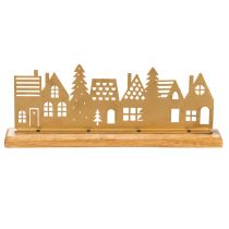 kohteita Talon siluettikoriste Adventti puujalustalla 29cm