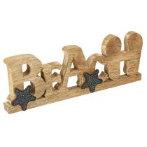 kohteita Telineen teksti &quot;Beach&quot; merikoriste puu 35×12cm