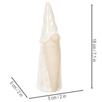 kohteita Koristeellinen tonttuhahmo, vaaleaa keramiikkaa, skandinaavinen tyyli, 18 cm, 3 kpl