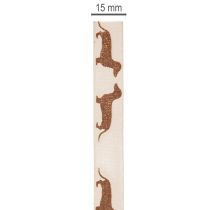 kohteita Mäyräkoira-aiheinen lahjanauha askarteluun ja askarteluun, 15 mm x 18 m