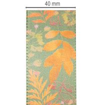 kohteita Koristeellinen nauha lehtiaiheella, syksyn koriste, 40 mm x 15 m
