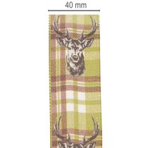 kohteita Koristeellinen nauha peuranpäällä ja ruutukuviolla, 40 mm x 15 m