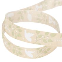 kohteita Konfirmaatio-, ehtoollis- ja kastenauha - beige, 25 mm leveä, 20 m pitkä