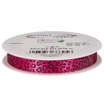 kohteita Koristeellinen nauha leopardikuviolla, pinkki, 15 mm x 18 m