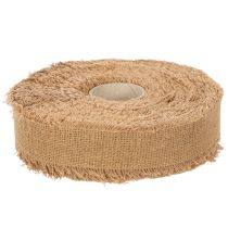 kohteita Koristeellinen puuvillanauha, rustiikkityylinen, hapsuilla, 40 mm, 30 m