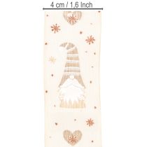 kohteita Koristeellinen nauha tontuilla ja sydämillä lahjoihin ja askarteluun, 40 mm x 15 m
