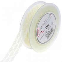 kohteita Koristenauha pitsillä, kukkalahjanauha, hääkoristelu vaaleankeltainen W20mm L20m