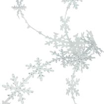 Satiininauha Joulunauha lumihiutale valkoinen 25mm 5m