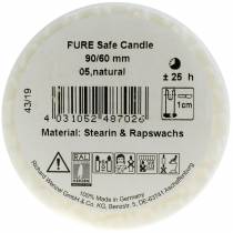 kohteita PURE Nature Safe Candle pilari kynttilän steariini, rypsivaha 90/60mm valkoinen 1 kpl