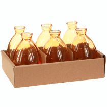 kohteita Sipulimainen lasimaljakko, oranssi, minimaljakoita, Ø7cm, korkeus 12cm, 6 kpl