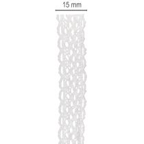 kohteita Puuvillainen pitsinauha, ohut koristenauha askarteluun, 15 mm leveä, 10 m pitkä