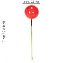 kohteita Keinotekoiset punaisista marjoista tehdyt minijoulupallot kukkakoristeeseen, 2 cm, 48 kpl
