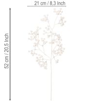 kohteita Keinotekoinen valkoinen marjanoksa, koriste-/askartelutarvikkeet, 52cm