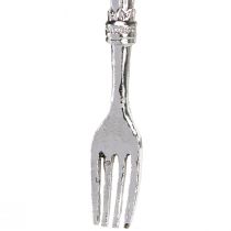 kohteita Aterimet ripustamiseen metalli look hopea 14cm 12 kpl
