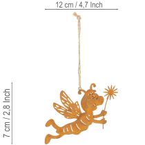 kohteita Roikkuva mehiläiskoriste, ruosteenvärinen metalli, kesäkoriste, 12 cm, 6 kpl
