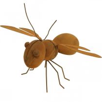 kohteita Koristeellinen figuuri mehiläinen, metallinen hyönteinen, puutarhakoriste patinalla L20cm K19cm
