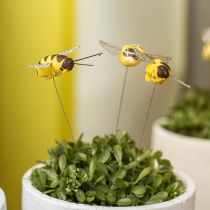 kohteita Bee on lanka, kukkatulpat, deco mehiläiset, kevätoranssi, keltainen W4,5cm 24kpl