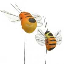 Deco mehiläinen, kevätkoristeet, mehiläinen lanka oranssi, keltainen B5/6,5cm 12kpl