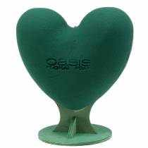 kohteita Kukkavaahtomuovi 3D-sydän jalassa kukkavaahtomuovi vihreä 30cm x 28cm