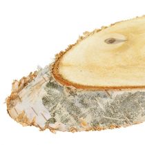 kohteita Soikeat koivuviipaleet, luonnonpuuviipaleet, koristeelliset, 18-22 cm, 10-osainen setti, puukoristeet, kaiverrettu